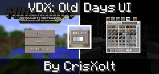 VDX: Old Days UI Pack (1.20, 1.19) - MCPE/Bedrock 